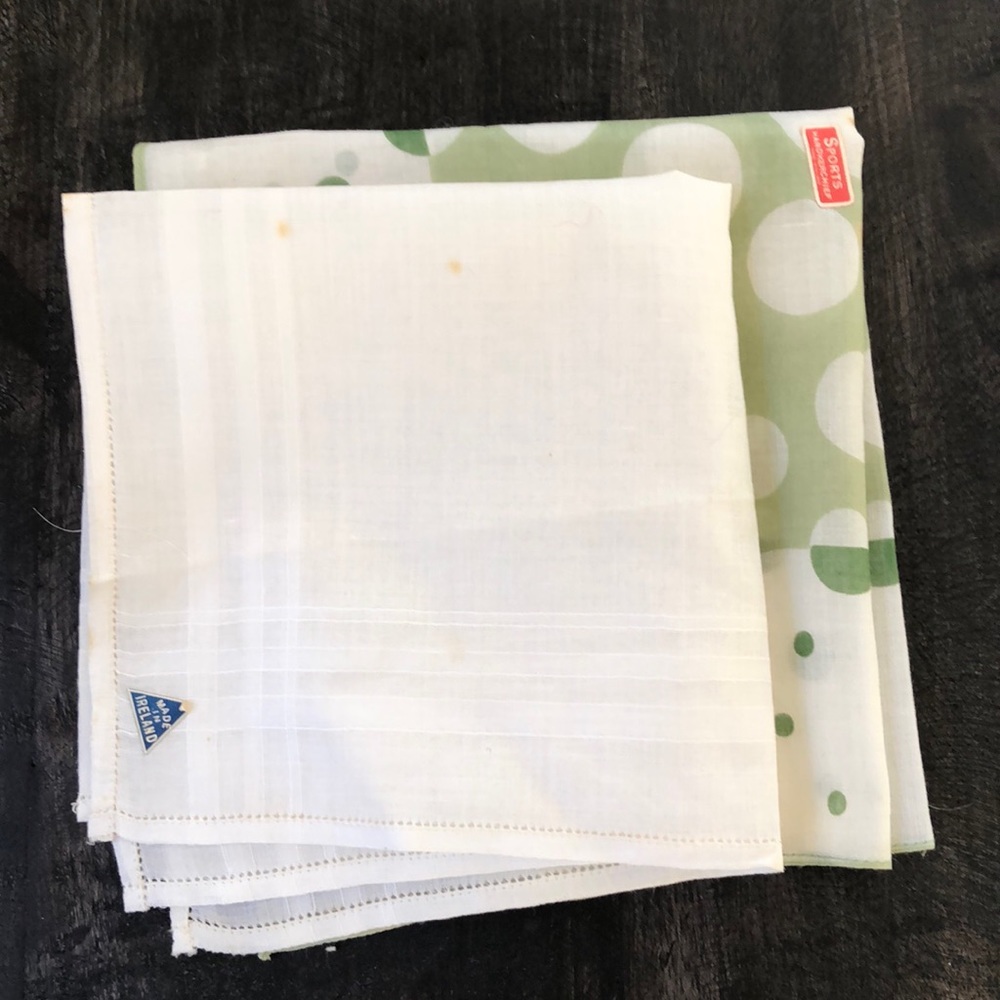 Vintage Irish Handkerchiefs with Tags Irish Linens Set of 2
